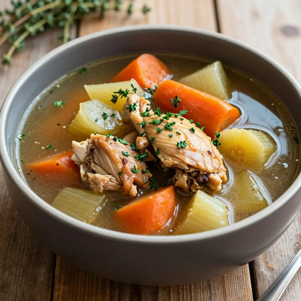easy meal prep chicken stew with winter vegetables and garlic