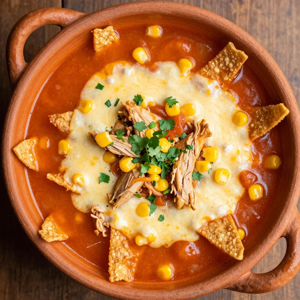 Easy Weeknight One Pot Cheesy Chicken and Tortilla Soup Easy
