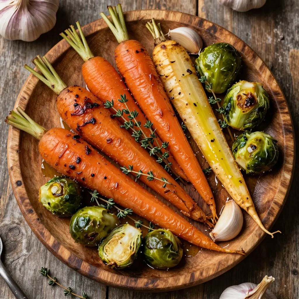 garlic and thyme roasted winter vegetables for family dinners