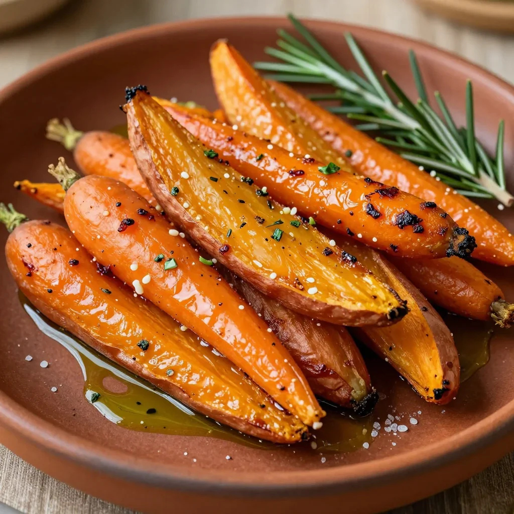garlic herb roasted sweet potatoes with carrots for winter meals