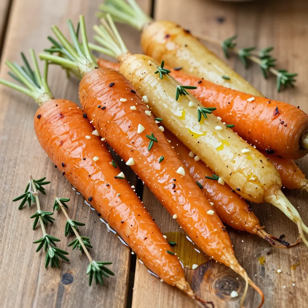 garlic roasted carrot and parsnip medley with fresh herbs for suppers