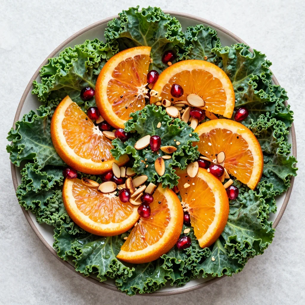 healthy citrus and kale salad with oranges for fresh january meals