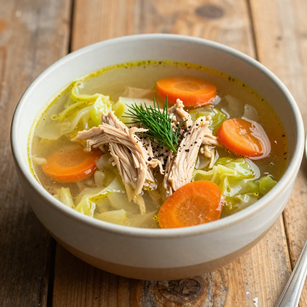 healthy high protein chicken and cabbage soup for cold family nights