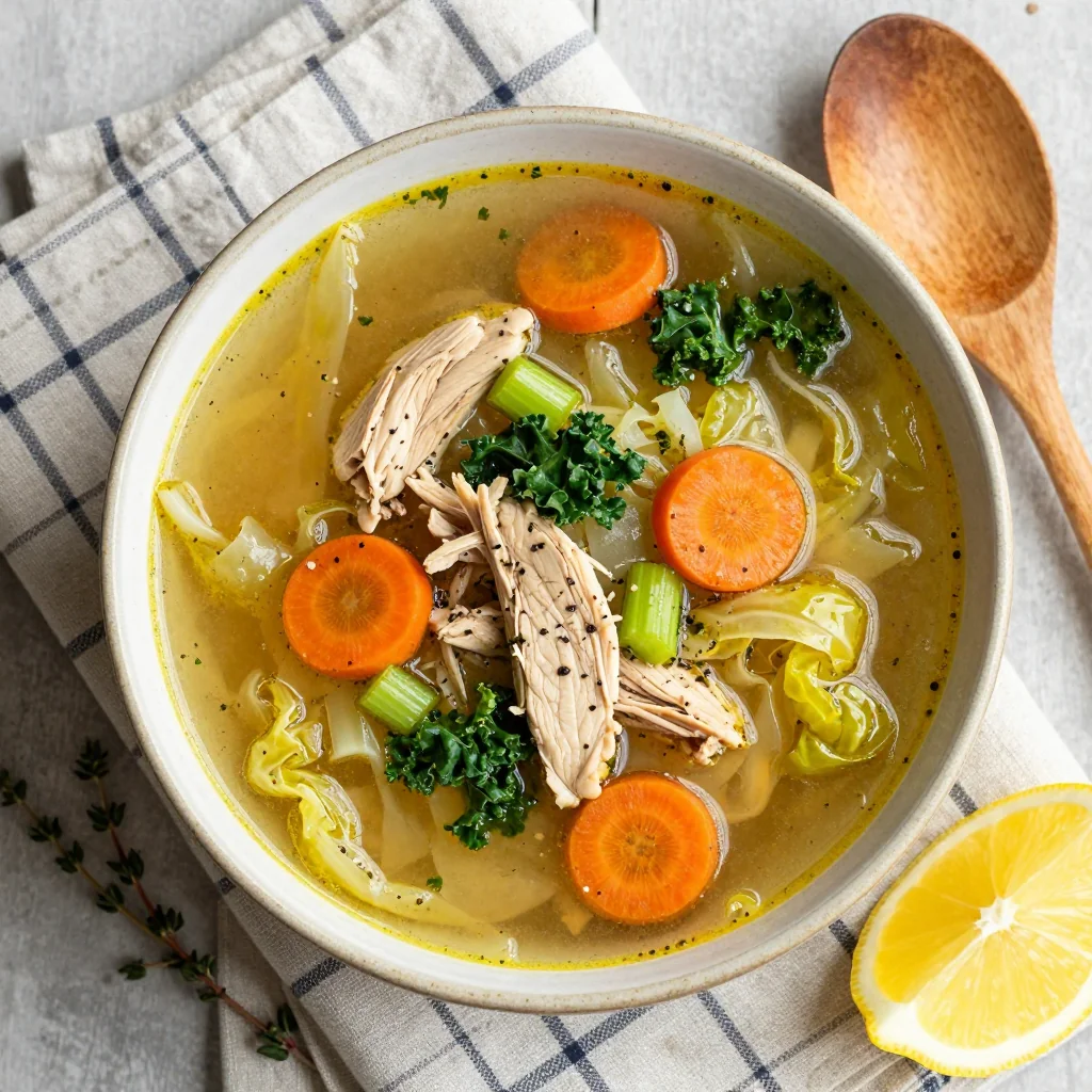 healthy high protein chicken and cabbage soup for cold family nights