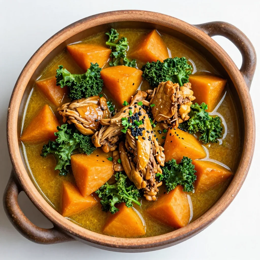 healthy onepot chicken and sweet potato stew for clean eating days