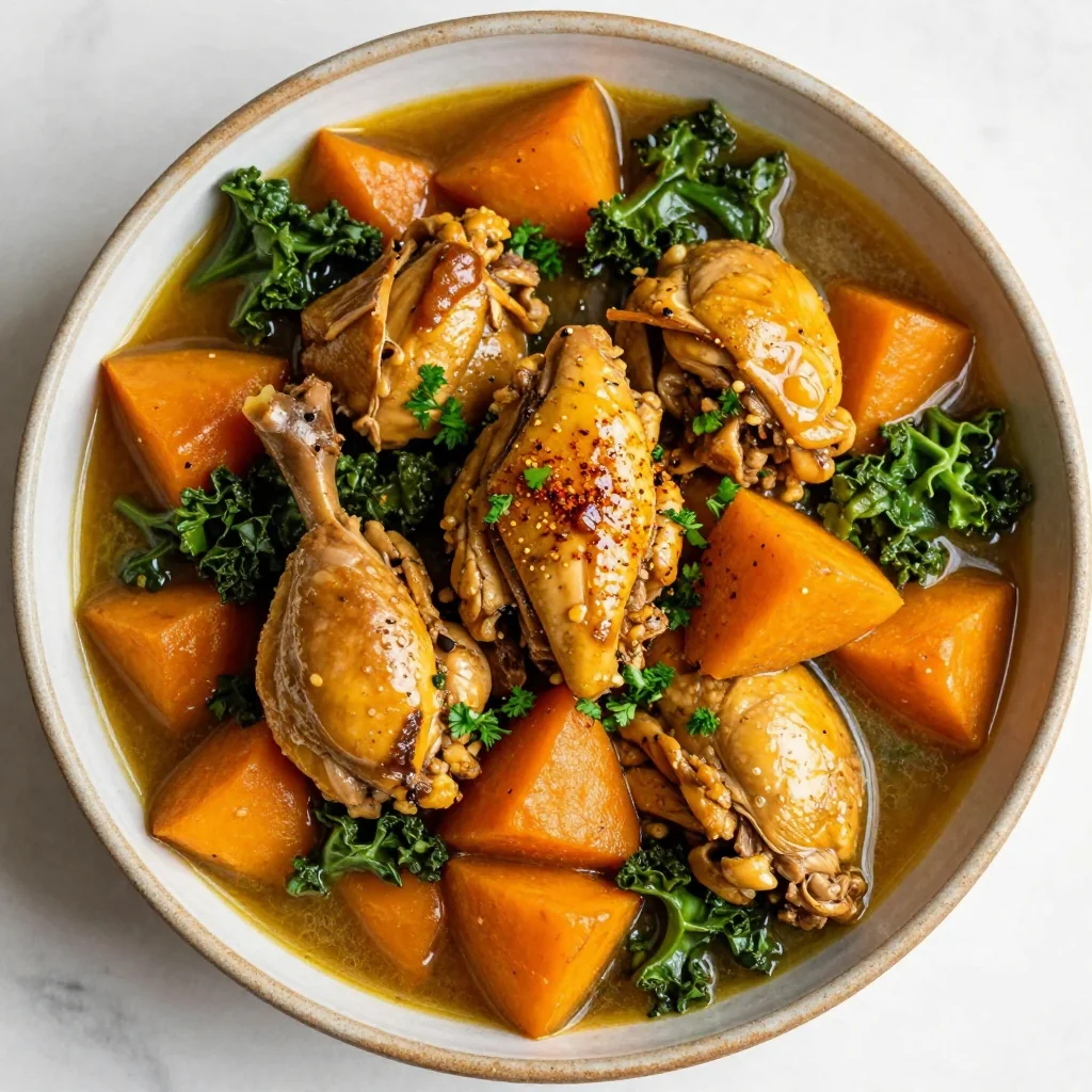 healthy onepot chicken and sweet potato stew for clean eating days