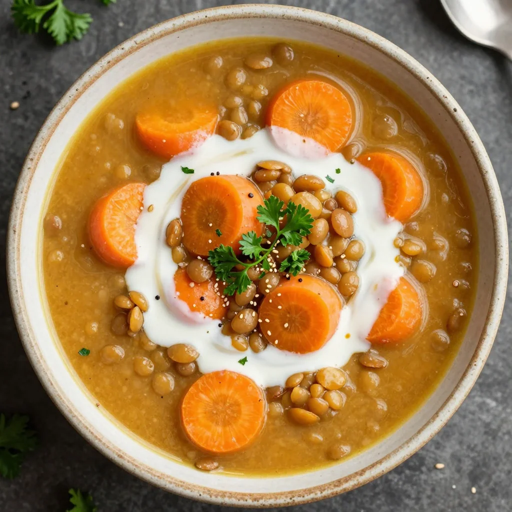 healthy onepot lentil and carrot soup for budget friendly family meals