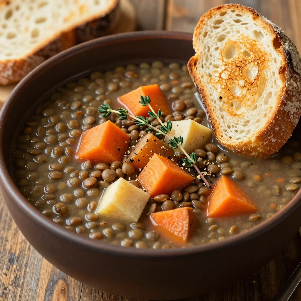 healthy onepot lentil and root vegetable soup for nourishing family nights