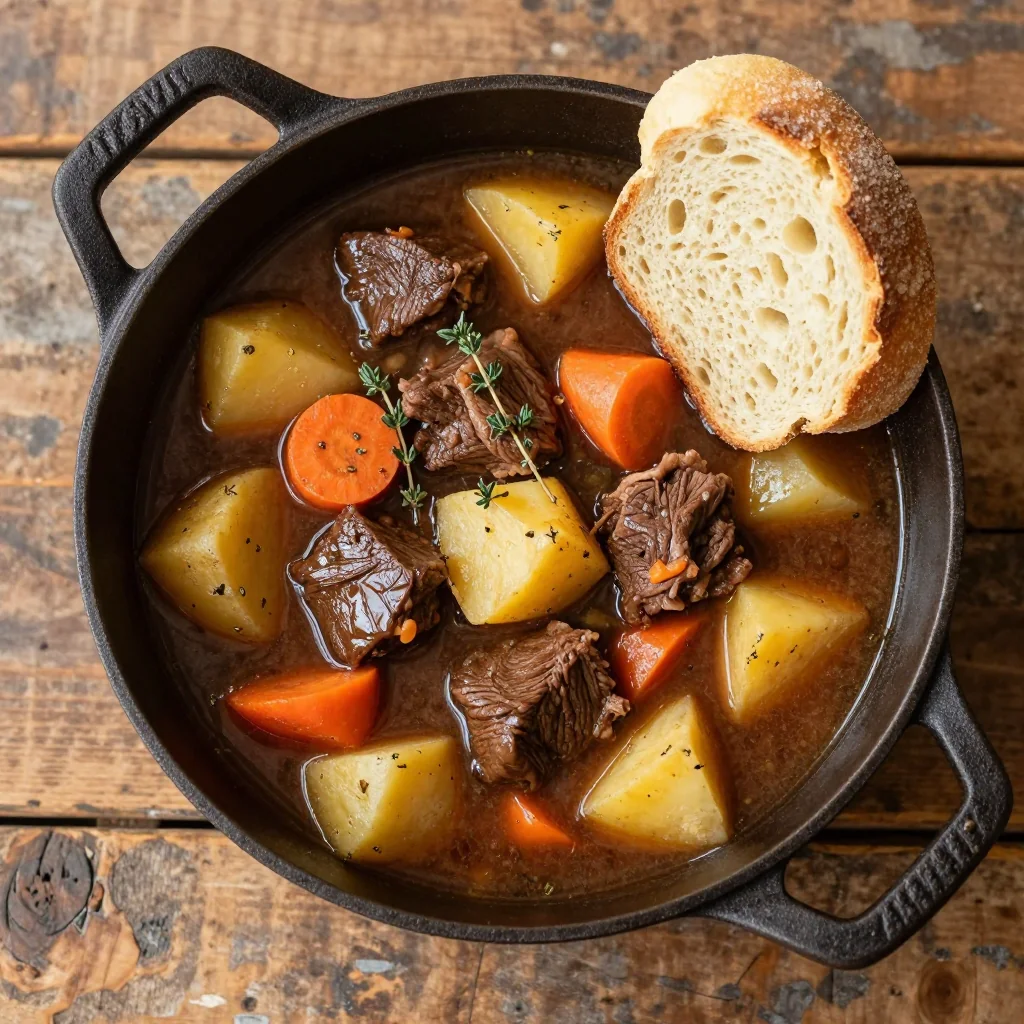 hearty onepot beef and potato stew for cold winter family dinners
