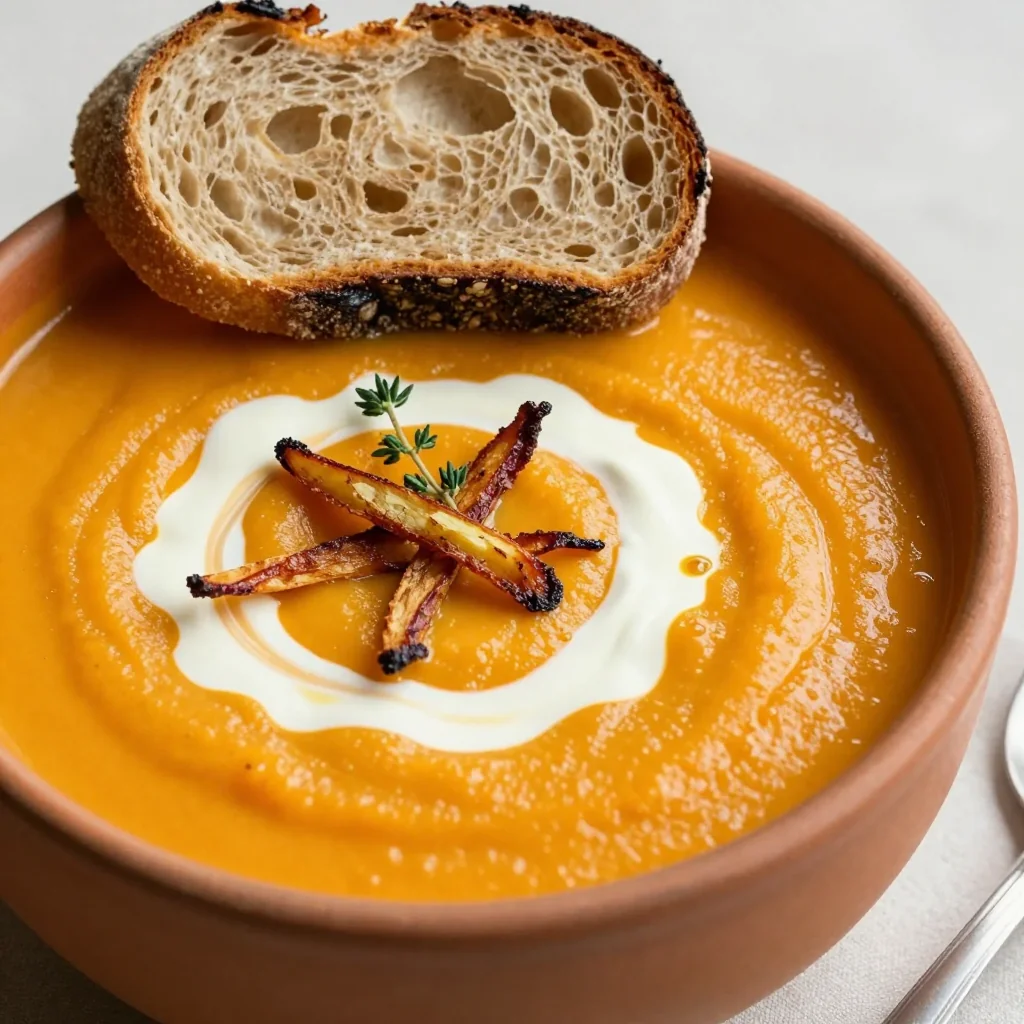 hearty roasted parsnip and carrot soup for cozy family nights
