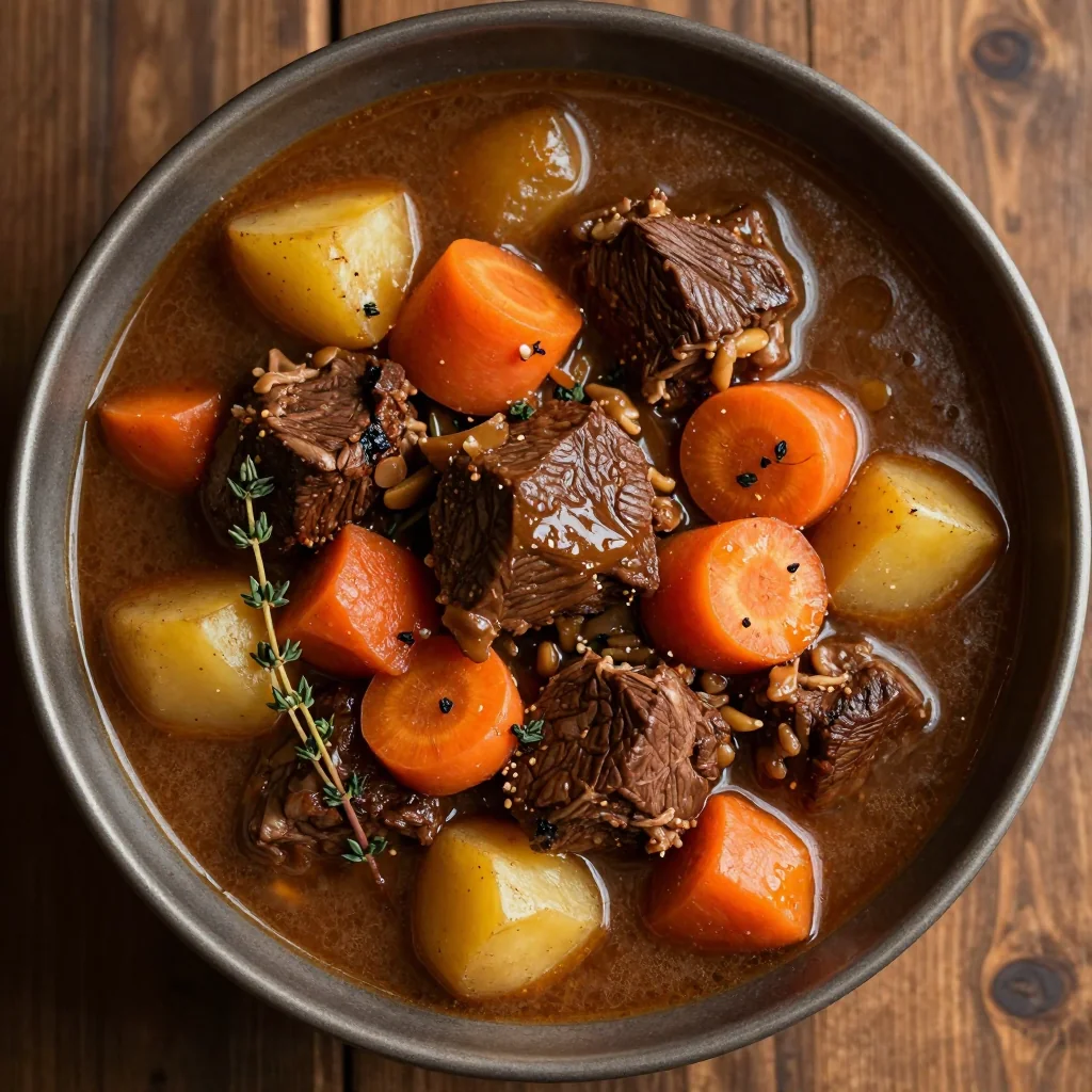 hearty slow cooker beef and winter vegetable stew for cold winter nights
