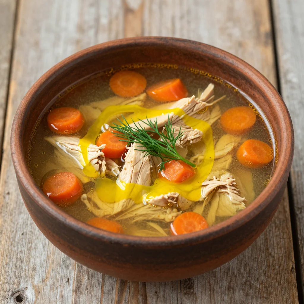 high protein chicken and carrot soup with lemon for january meal prep