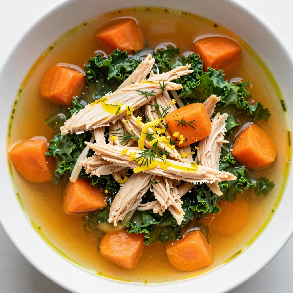high protein chicken and carrot soup with lemon for january meal prep