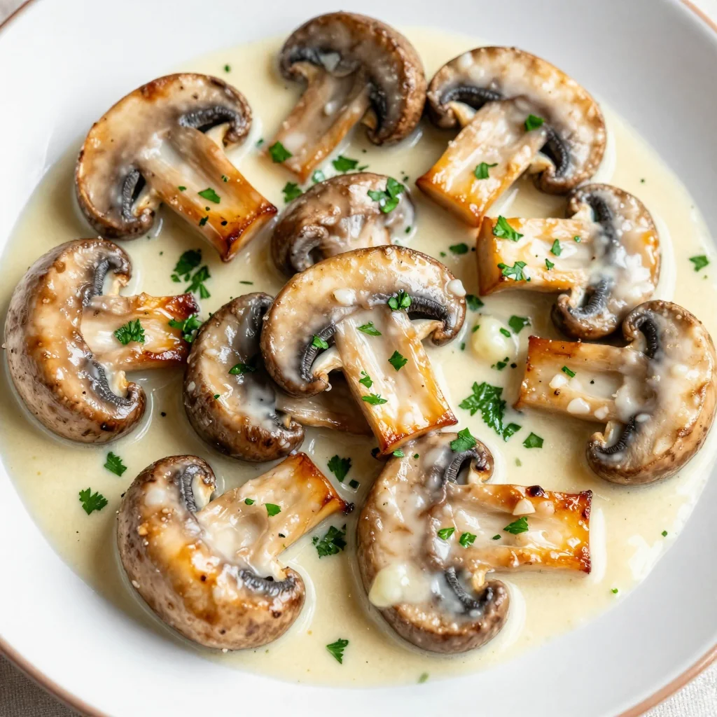 Keto Creamy Garlic Butter Mushrooms as Side Dish
