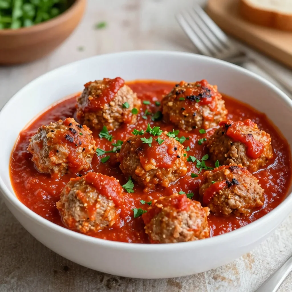 Kid Friendly Turkey Meatballs in Tomato Sauce for Dinner