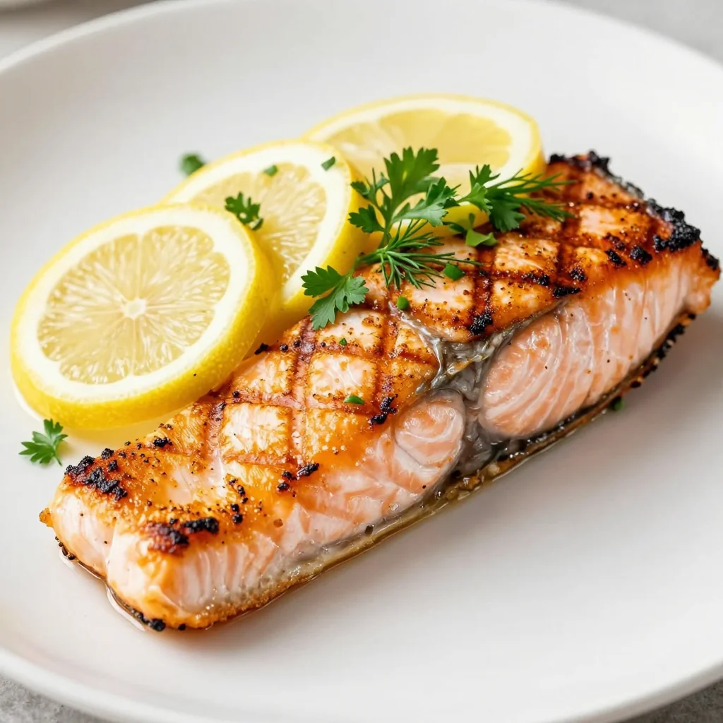 Lemon Herb Grilled Salmon for Clean Eating Dinner