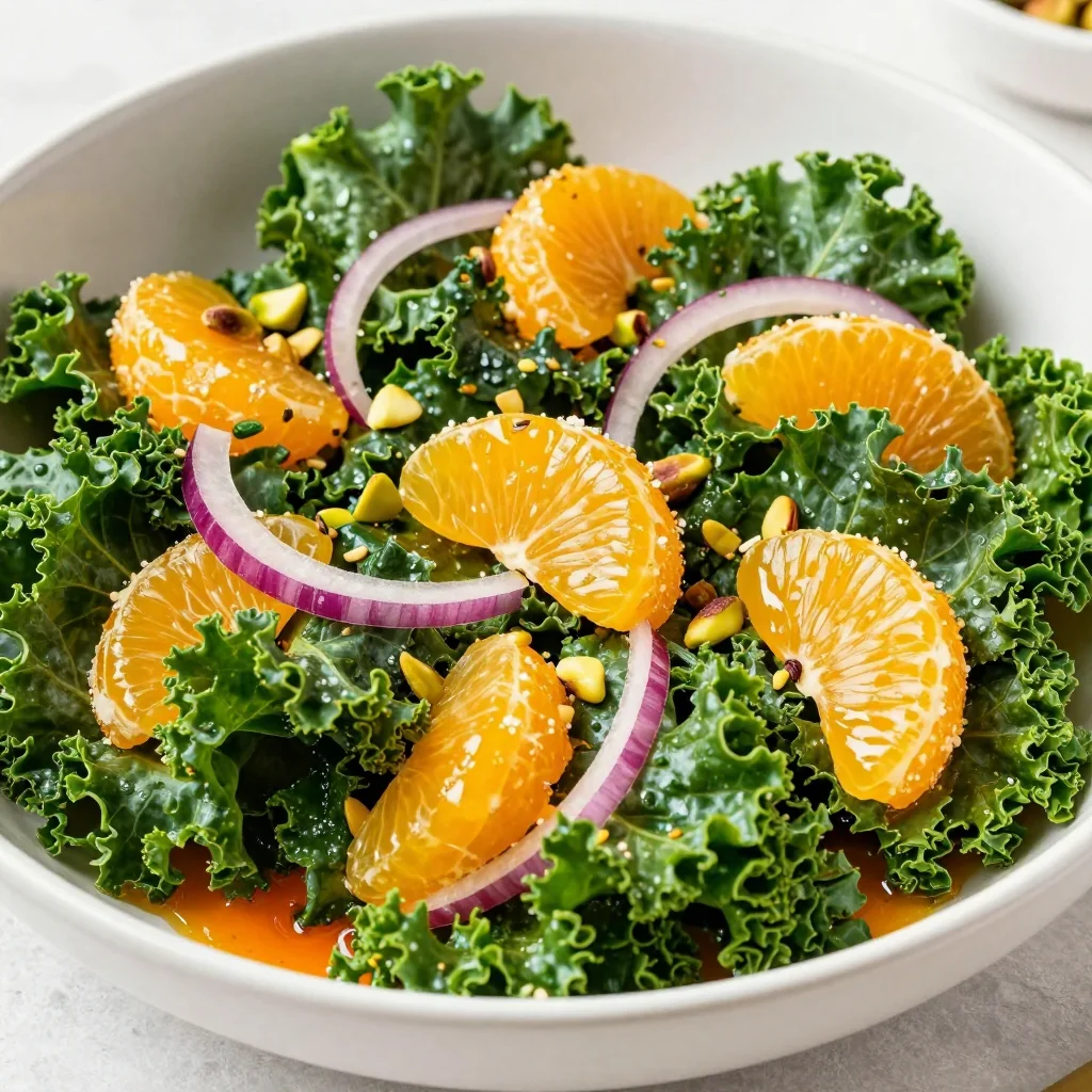 light citrus and kale salad with orange vinaigrette for new year reset