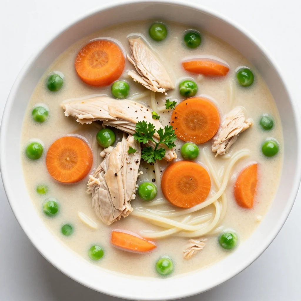 Low Calorie Creamy Chicken Noodle Soup for Winter Warmer Meals