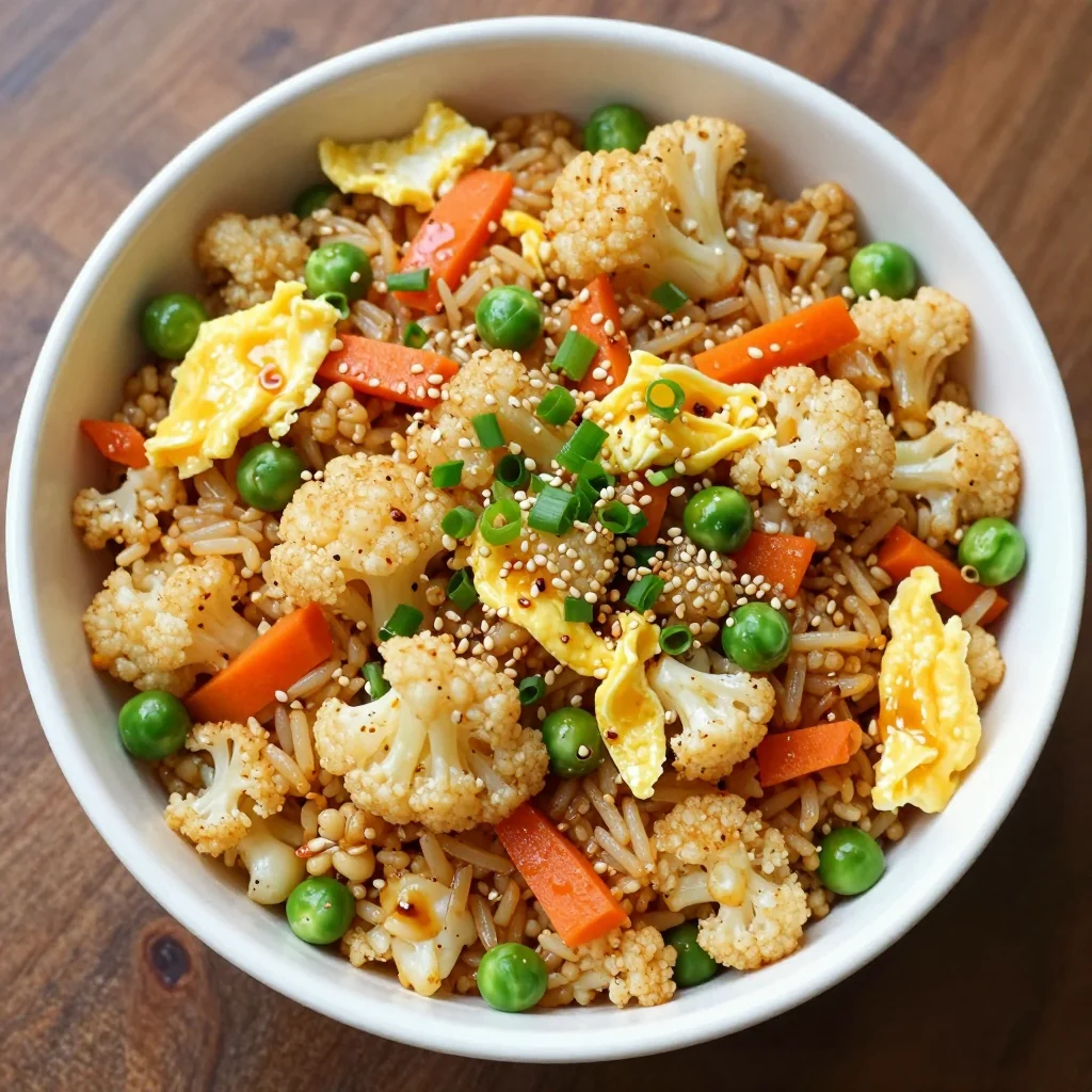 Low-Carb Cauliflower Fried Rice with Egg and Veggies