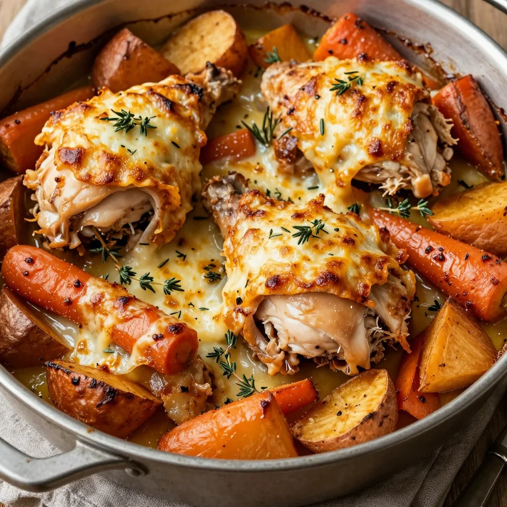 meal prep friendly chicken and root vegetable casserole for busy weeks