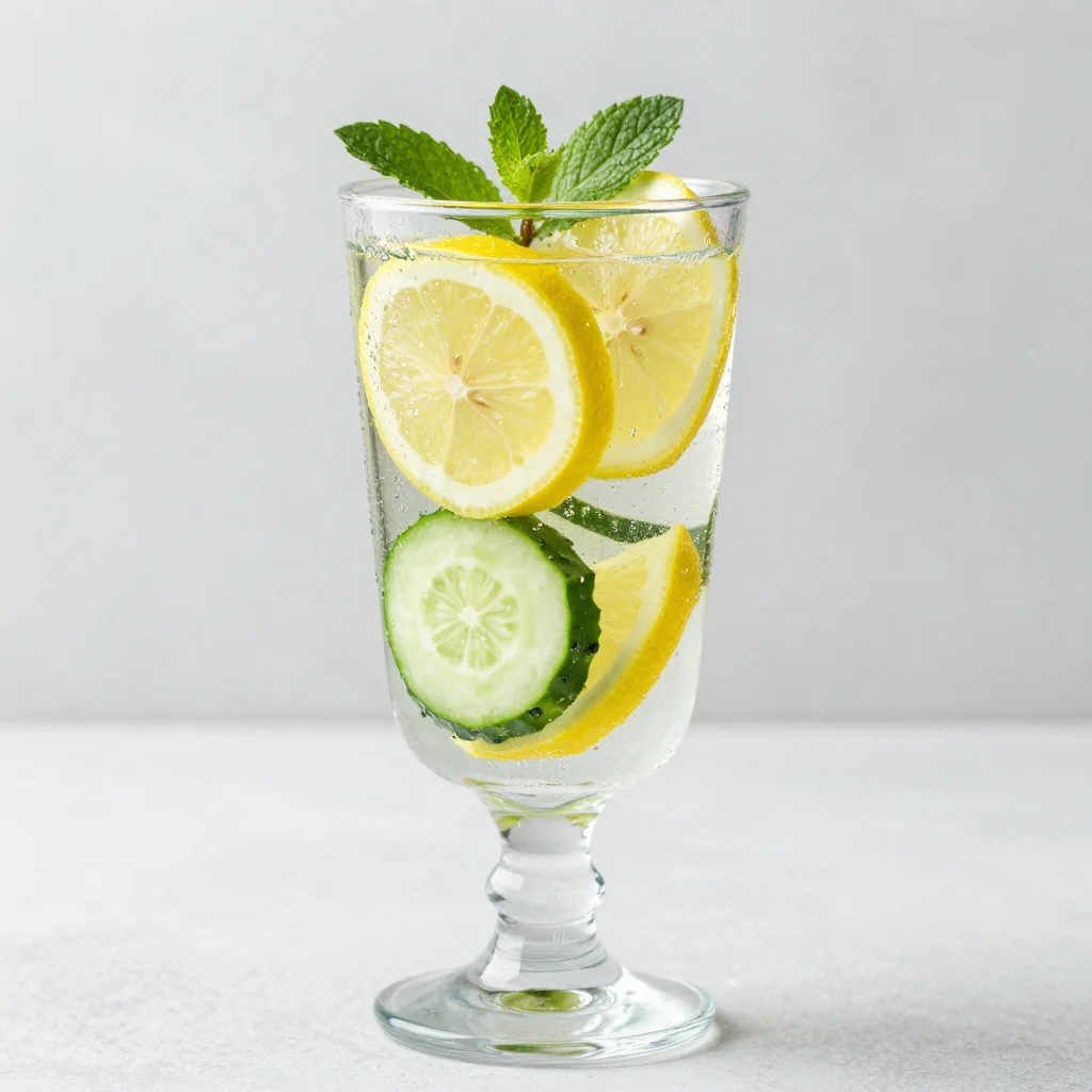 New Year's Day Reset Water with Cucumber and Lemon