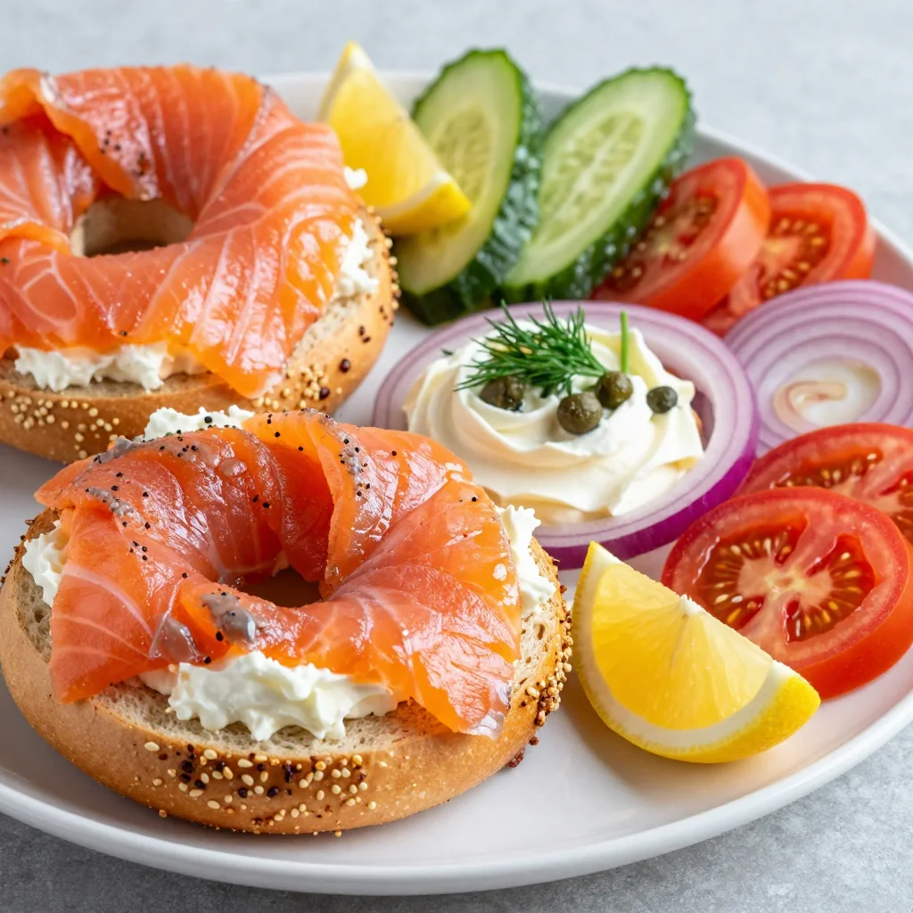 New Year's Day Smoked Salmon and Bagel Platter