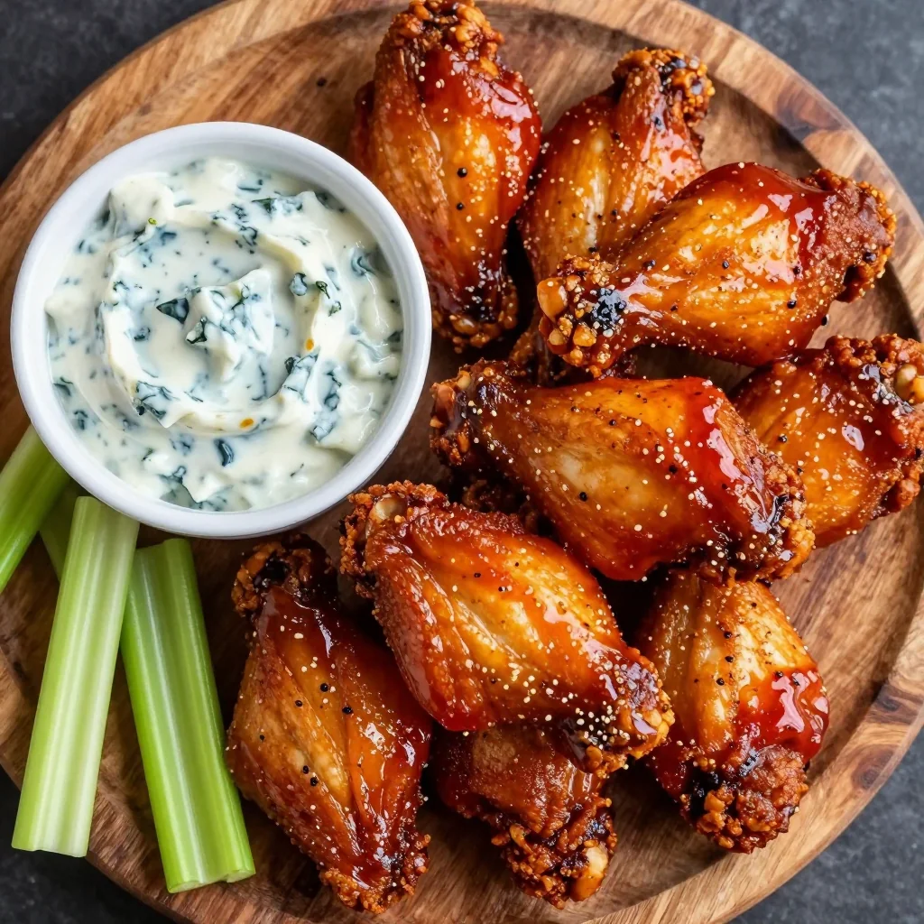 NFL Playoff Chicken Wings with Blue Cheese Dip