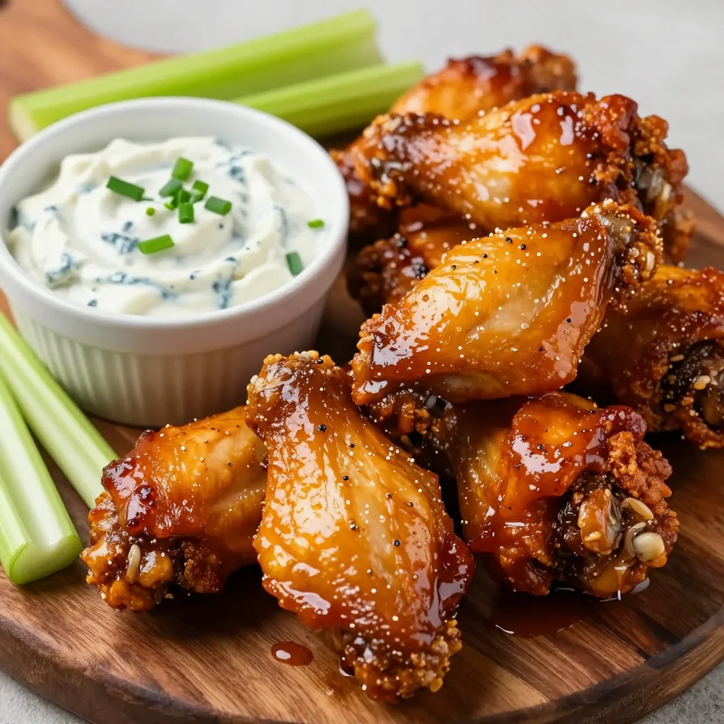 NFL Playoff Chicken Wings with Blue Cheese Dip