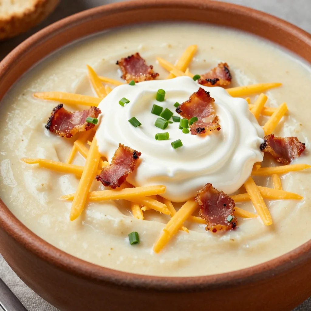 NFL Playoff Loaded Baked Potato Soup for Game Day