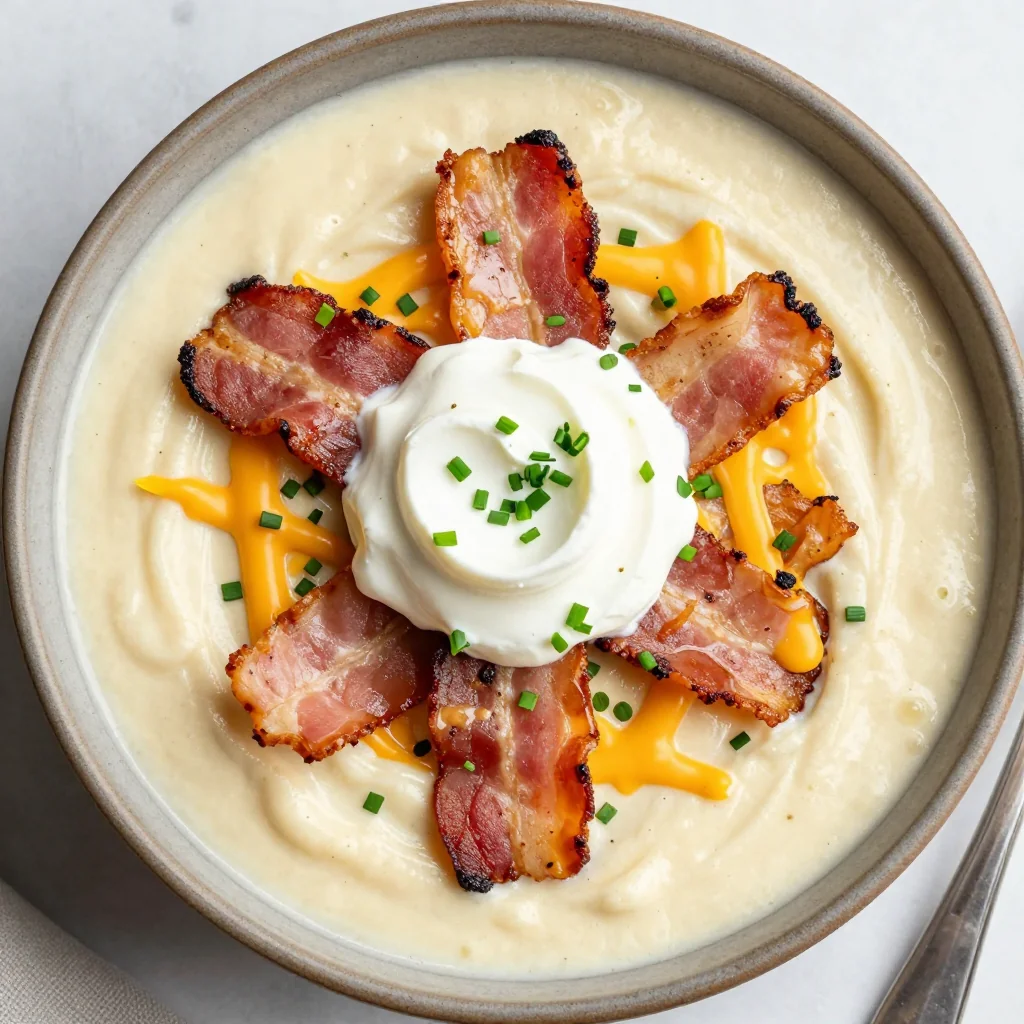 NFL Playoff Loaded Baked Potato Soup for Game Day