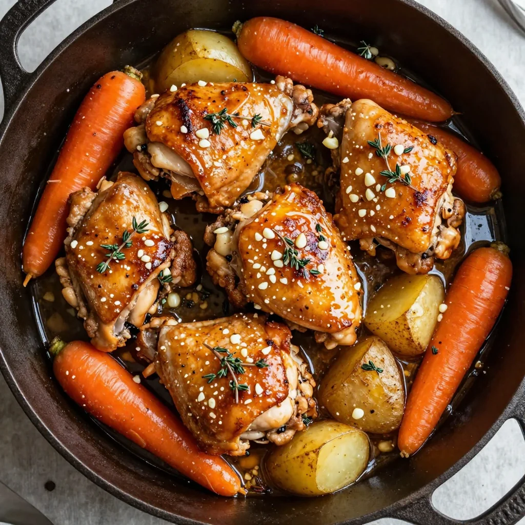 one pot garlic chicken with carrots and potatoes for meal prep