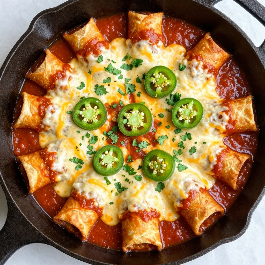 One Skillet Cheesy Enchiladas for Quick Dinner