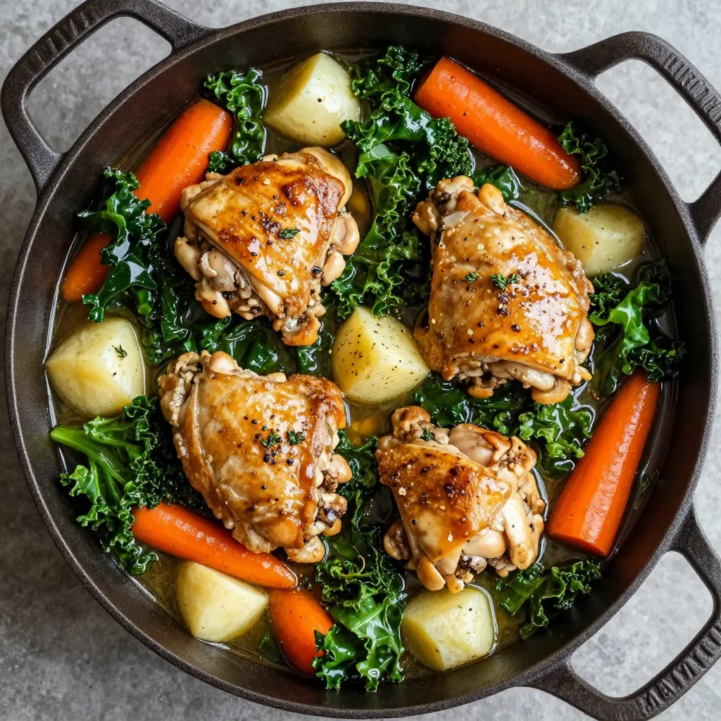 onepot chicken and kale stew with winter vegetables for healthy suppers