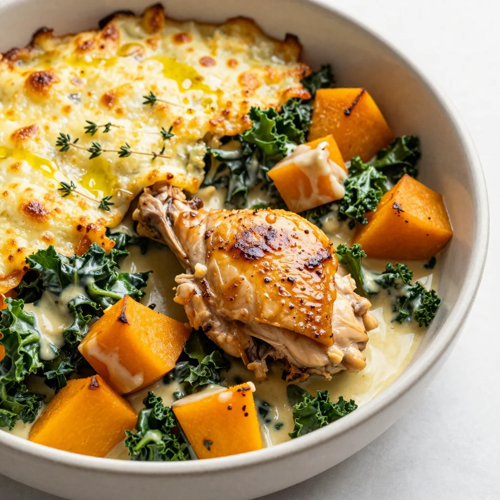 onepot chicken and winter squash casserole for busy families