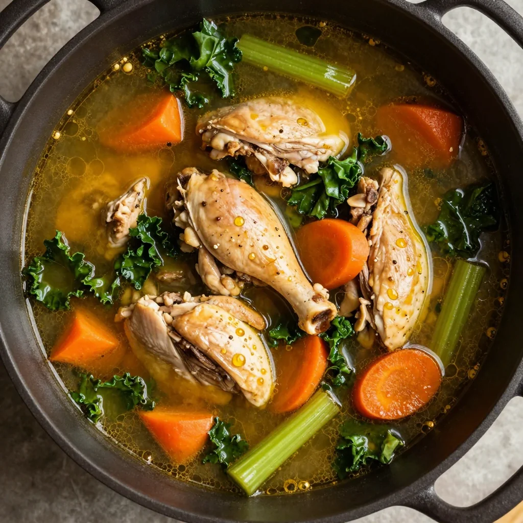 onepot garlic chicken and winter vegetable soup for cold evenings