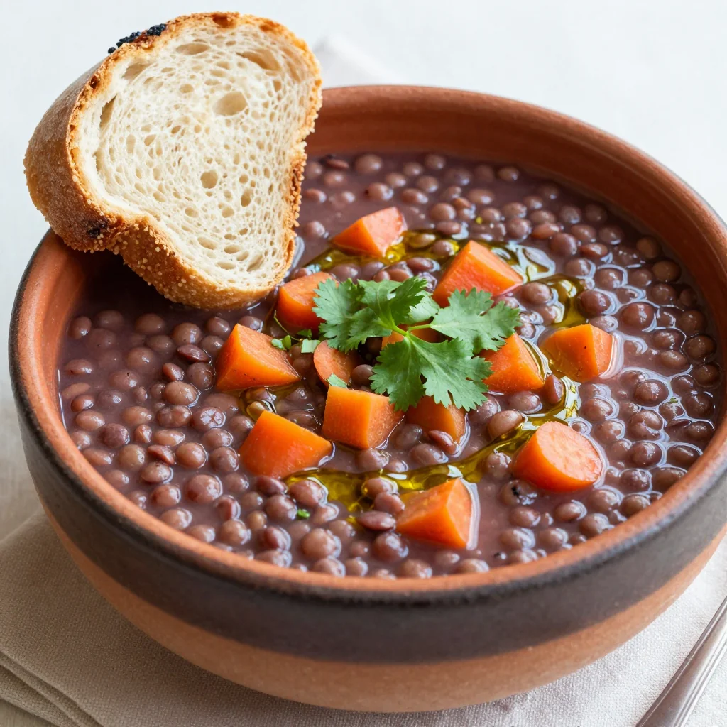 onepot lentil and carrot soup for healthy and budget friendly dinners