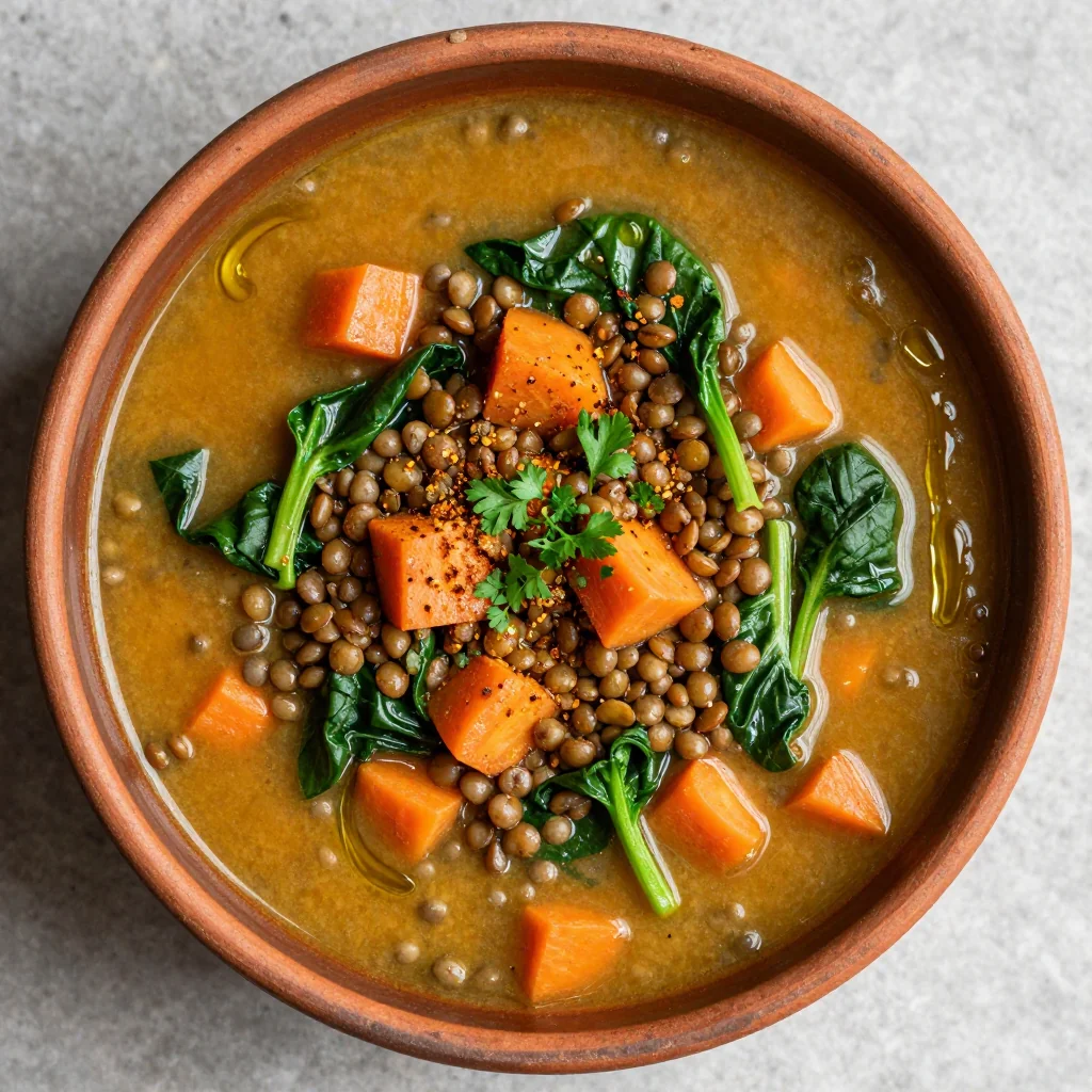 onepot lentil carrot and spinach soup for easy family dinners