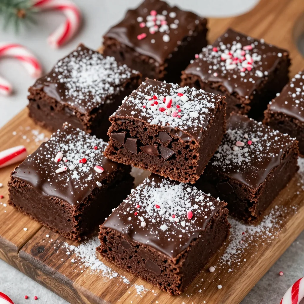 rich chocolate peppermint brownies for holiday parties and gift giving