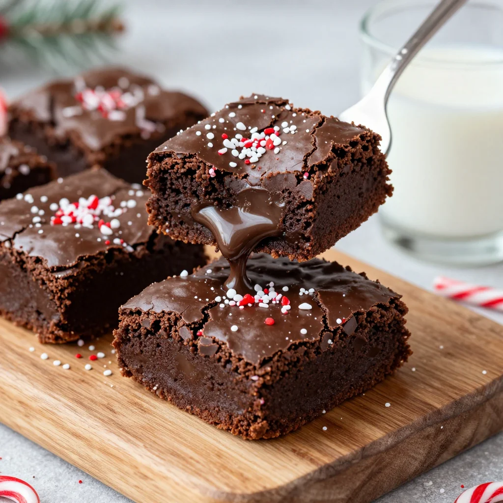rich chocolate peppermint brownies for holiday parties and gift giving