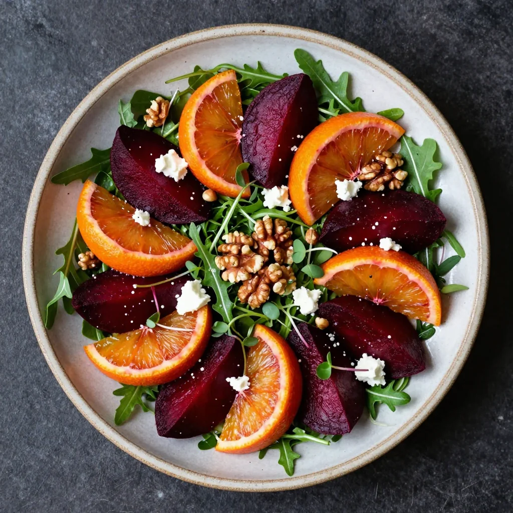 roasted citrus and beet salad with toasted walnuts for january
