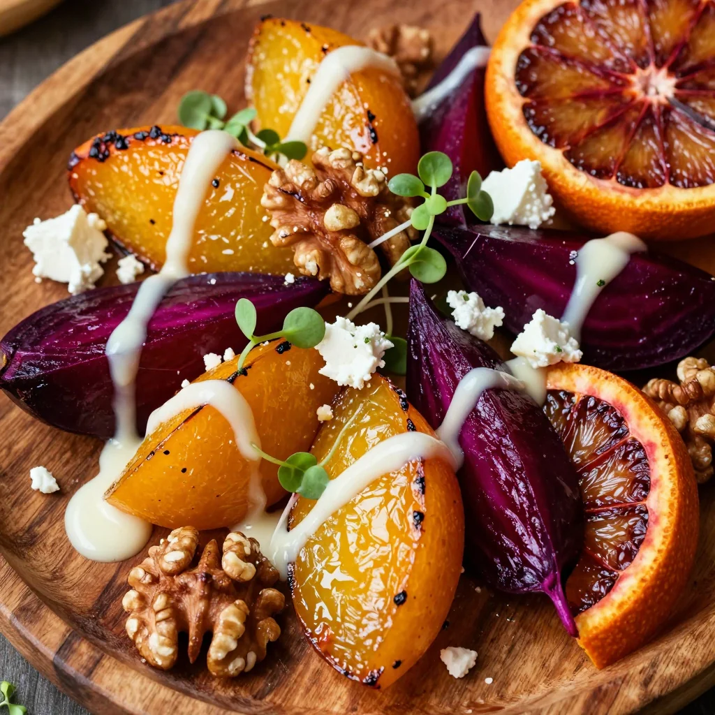 roasted citrus and beet salad with toasted walnuts for january