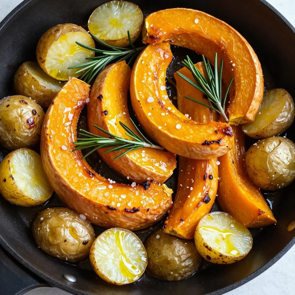 savory roasted winter squash and potatoes with rosemary for budget suppers