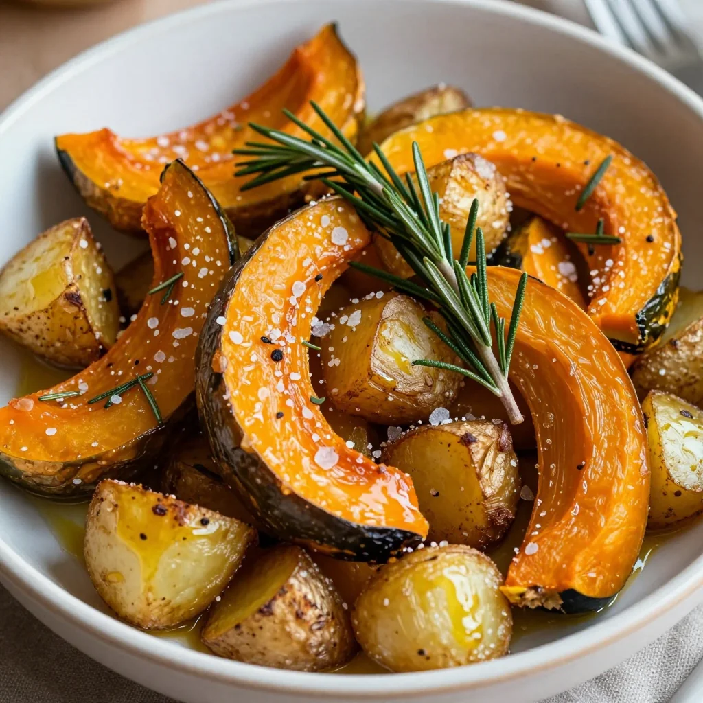 savory roasted winter squash and potatoes with rosemary for budget suppers