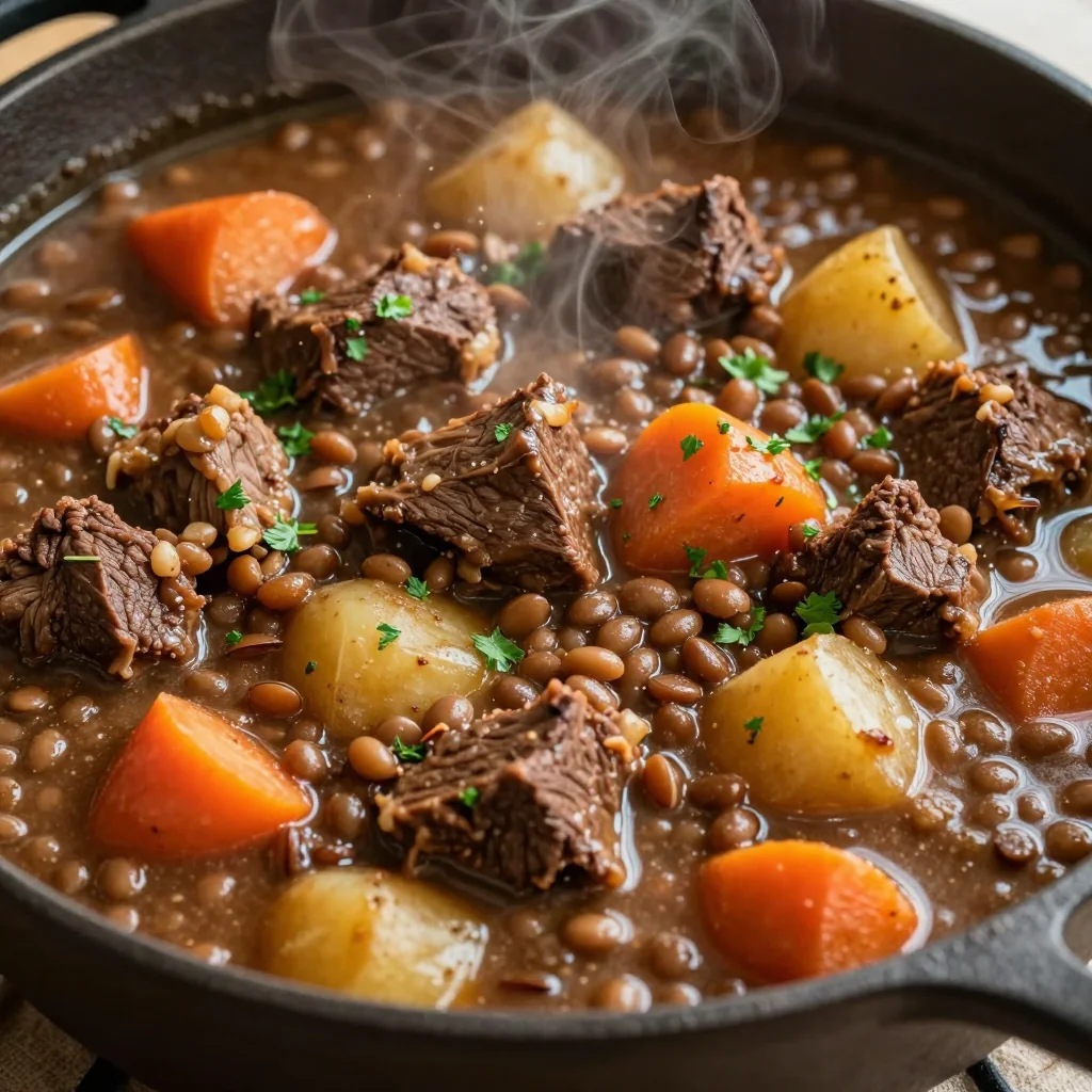 Slow Cooker Beef and Lentil Stew for MLK Day