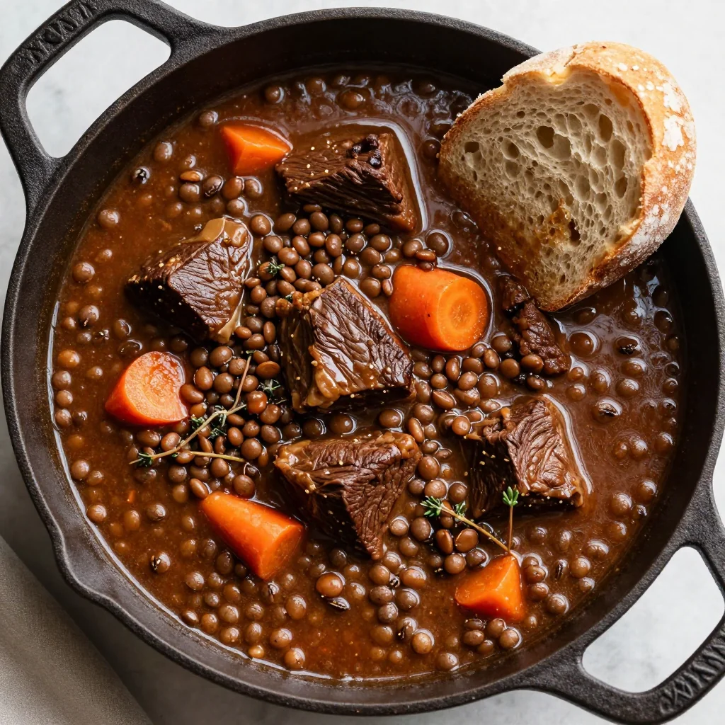 Slow Cooker Beef and Lentil Stew for MLK Day