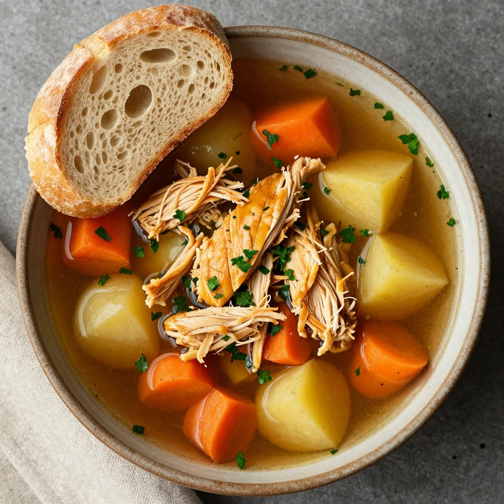 slow cooker chicken and root vegetable soup for cold winter nights