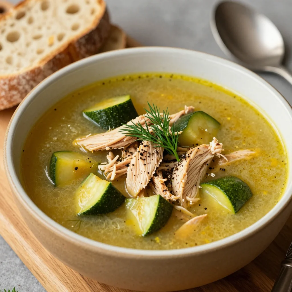 Slow Cooker Chicken and Zucchini Soup for Cozy Lunch