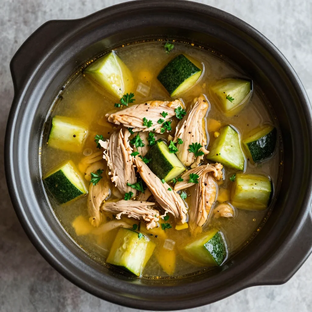 Slow Cooker Chicken and Zucchini Soup for Cozy Lunch