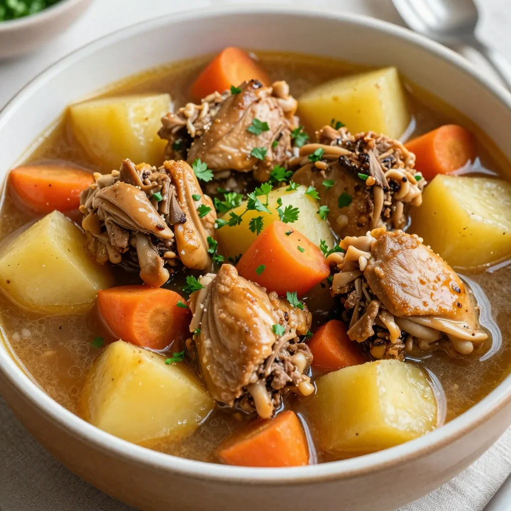 slow cooker chicken stew with carrots and potatoes for weeknights