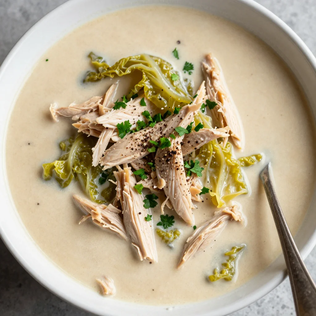 Slow Cooker Creamy Chicken and Cabbage Soup for Reset